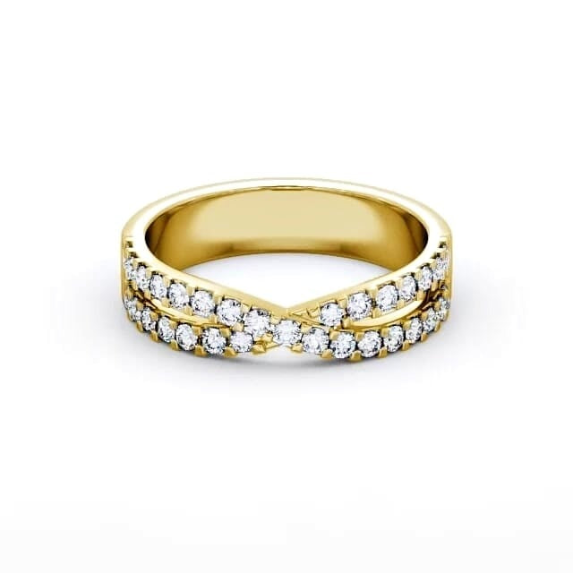 Nina Half Eternity 0.33ct Round Moissanite Cross Over Ring